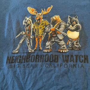 Big Bear California Neighborhood Watch Mens T Shirt Size Medium Shirt Animals